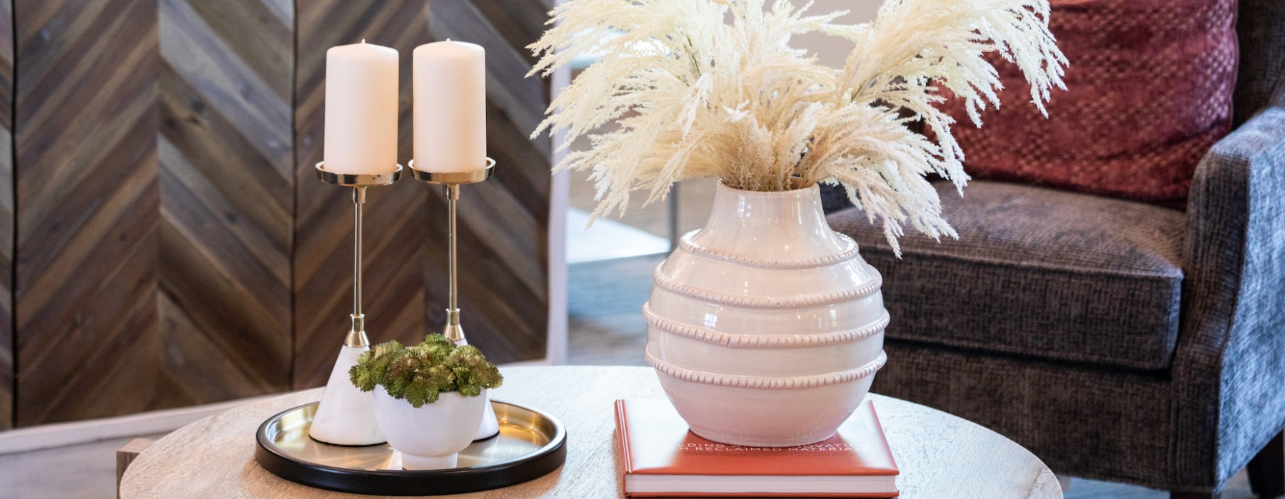decorative items sitting on a table