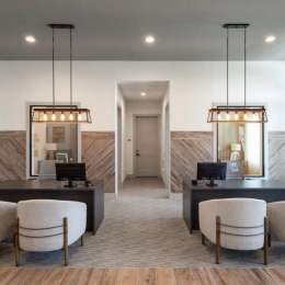 lobby with ample seating and areas to meet with staff or head over to the connected lounge